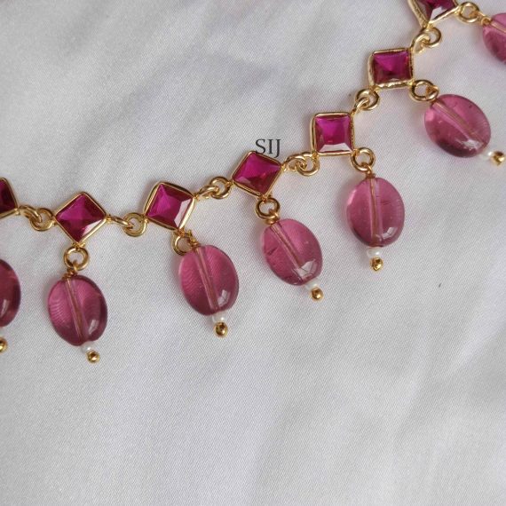 Gorgeous Small Ruby Necklace with Red Bead Drops