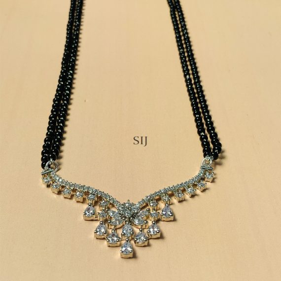 High Quality Silver Plated American Diamond Mangalsutra 01