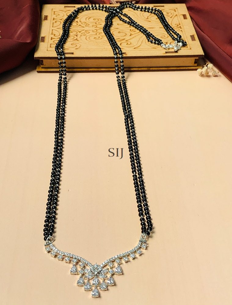 High Quality Silver Plated American Diamond Mangalsutra