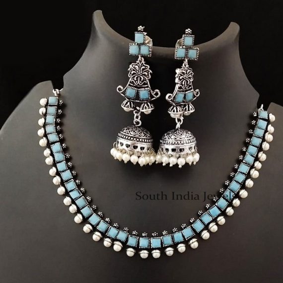 Oxidised Jewellery Necklace - Buy Oxidised Jewellery Necklace online in  India