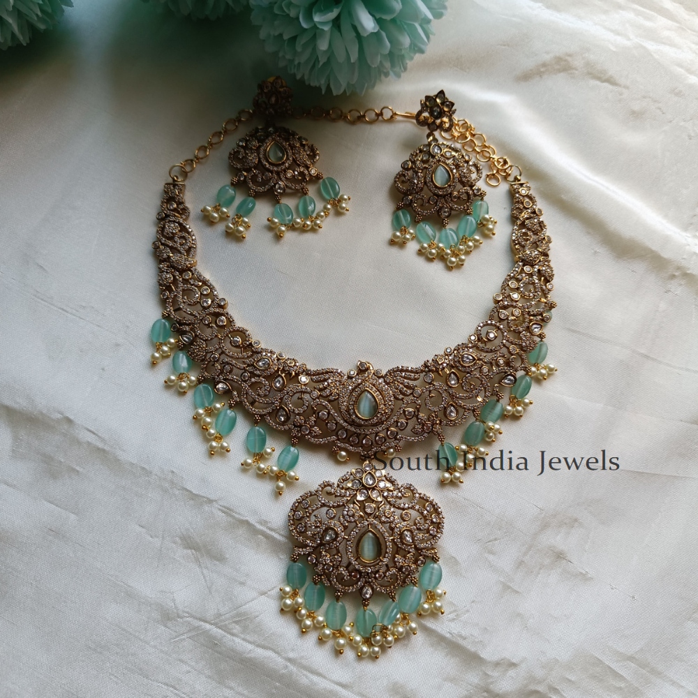 Royal Turquoise Blue Victorian Necklace Set