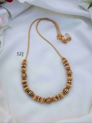 Splendid Ball Design Gold Beaded Necklace