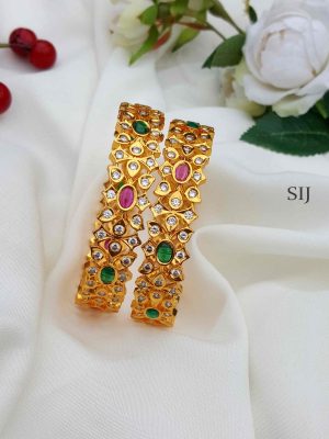 Stunning Floral Design Kemp & AD Stone Bangle 02