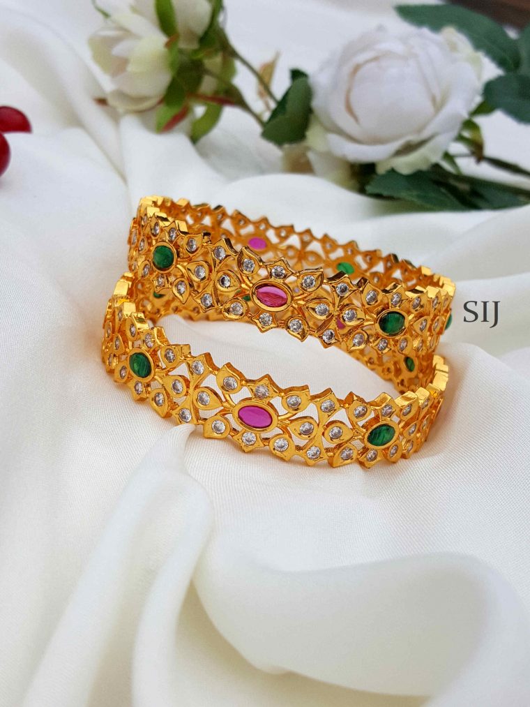 Stunning Floral Design Kemp & AD Stone Bangle