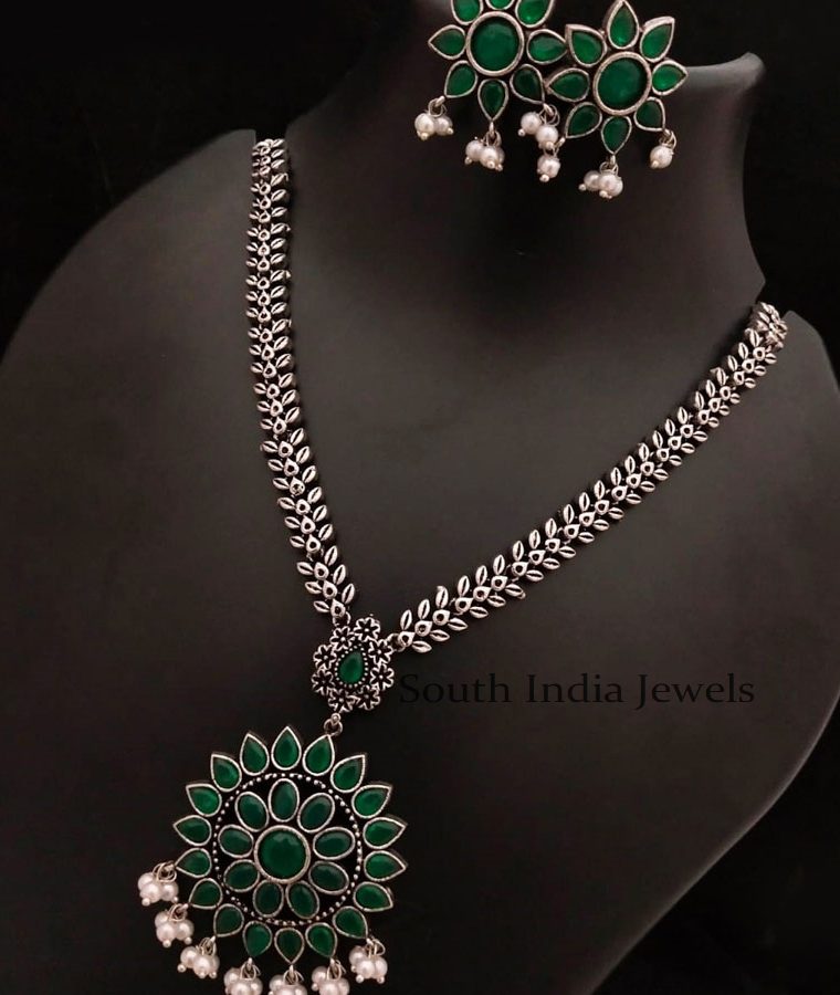 Stunning Leaf Chain Oxidised Necklace