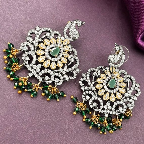 Stunning Victorian Polish American Diamond Earrings - South India Jewels
