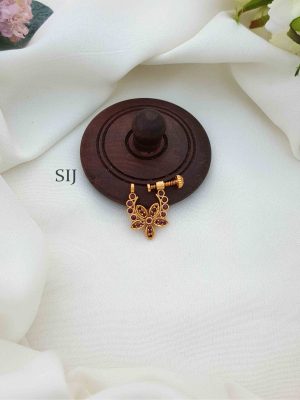 Stylish Floral Ruby Stone Nosepin