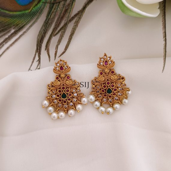 Stylish Peacock AD Earrings - South India Jewels