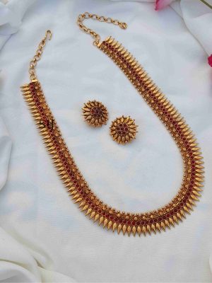 Stylish Spike Design Ruby Stone Haram