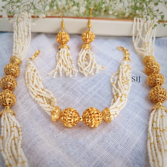 Traditional Multiple Layered Pearl Beaded Haram Set 01