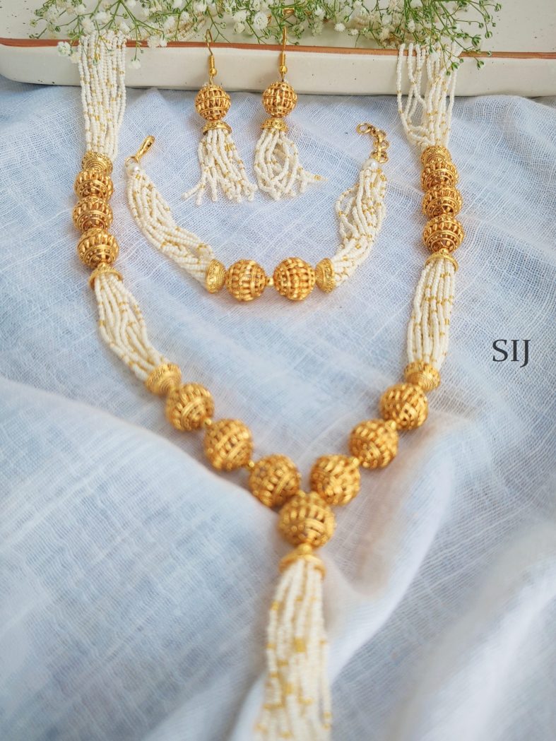 Traditional Multiple Layered Pearl Beaded Haram Set