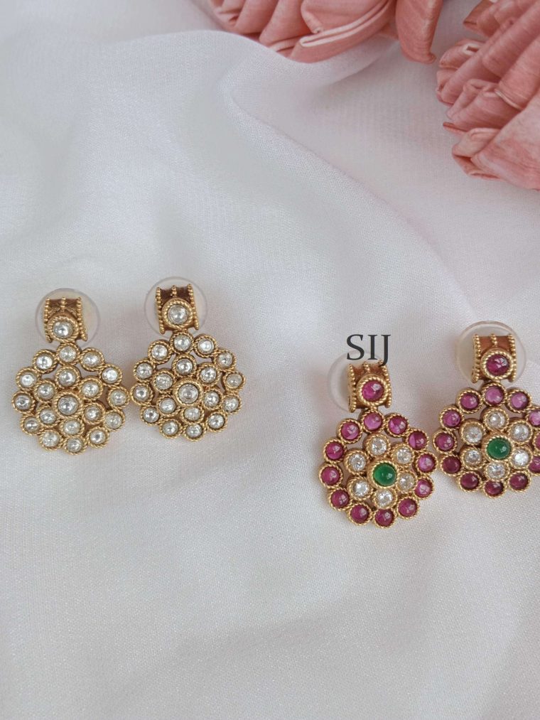 Trendy Drop Studs with Stones