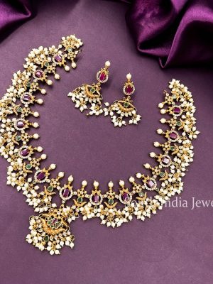Trendy Matte Chandbali Guttapusalu Necklace