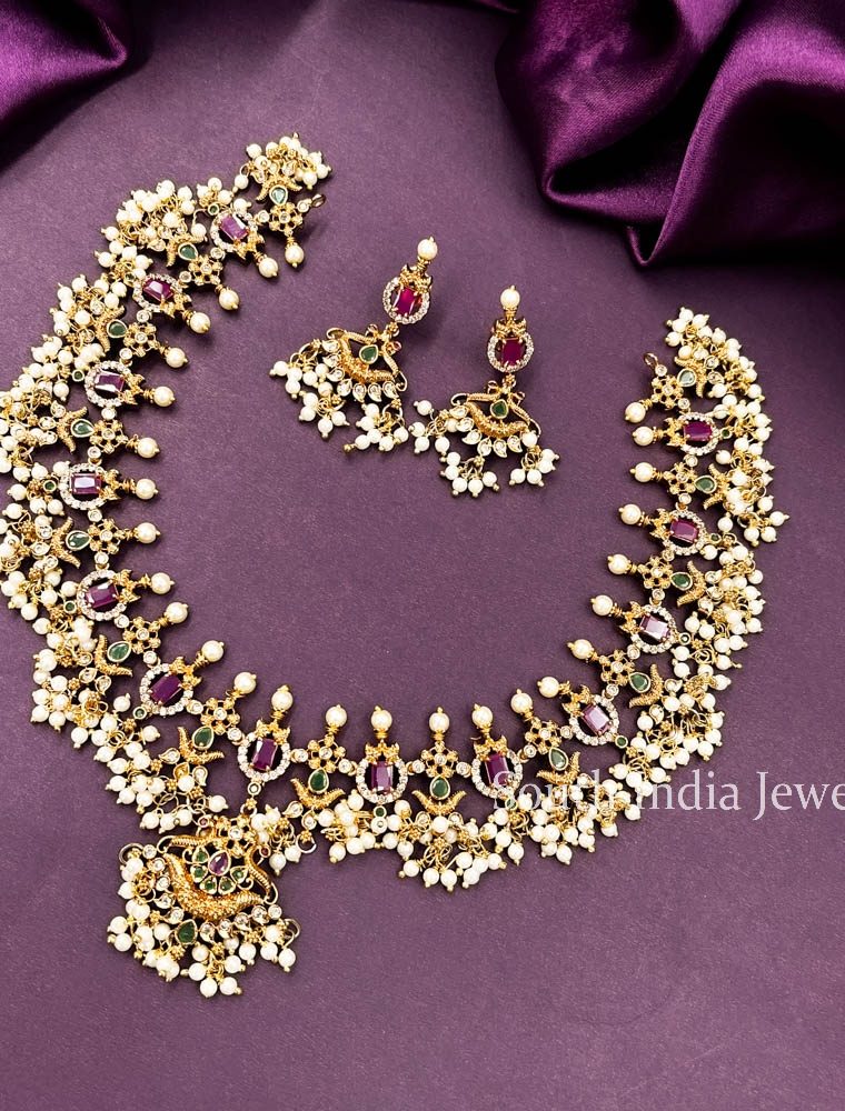 Trendy Matte Chandbali Guttapusalu Necklace