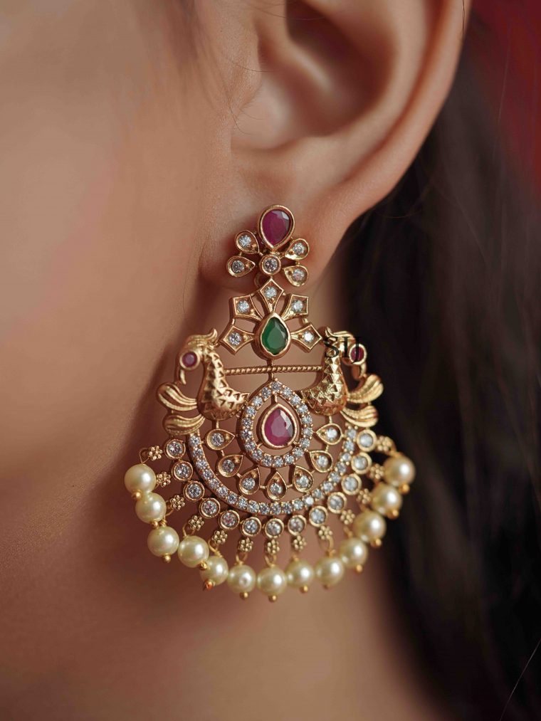 Trendy Peacock Stones Earrings
