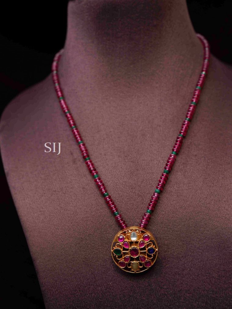 Wonderful Red Beaded Silver Necklace