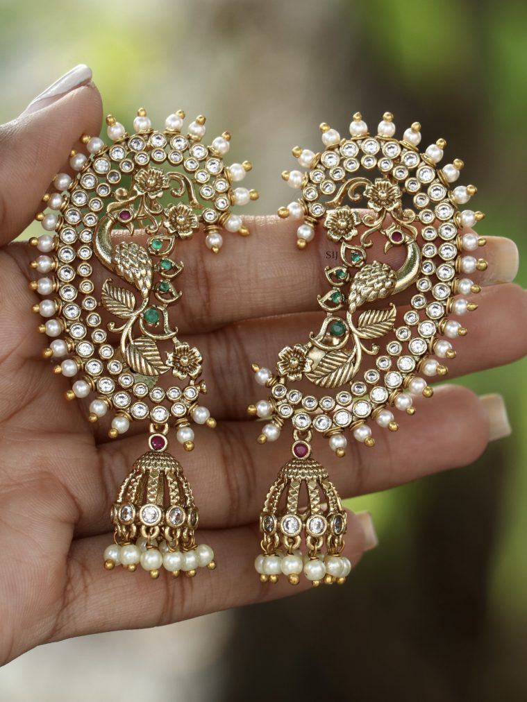 One Gram Gold Mayuri Ear Cuff Earrings