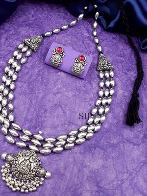 3 Layer Barrel Beads German Silver Haram Set