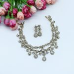 AD Stone Studded Gold Polish Necklace