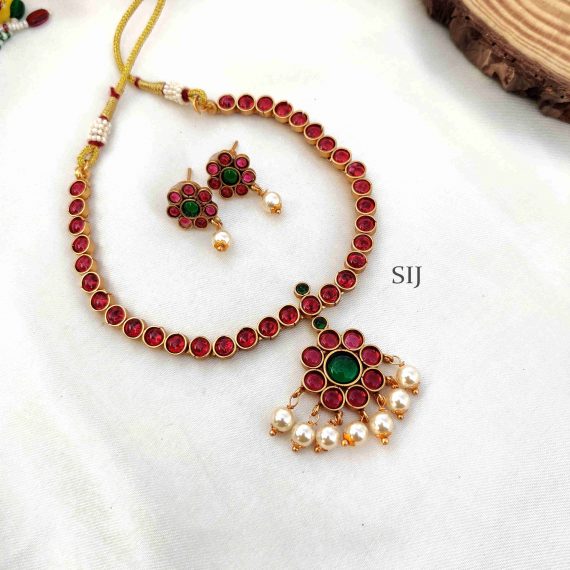 Alluring Kemp Ruby & Green Stones Necklace