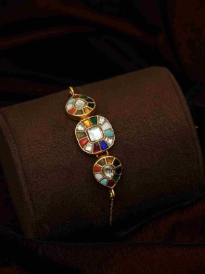 Amazing Multicolor Square Silver Bracelet