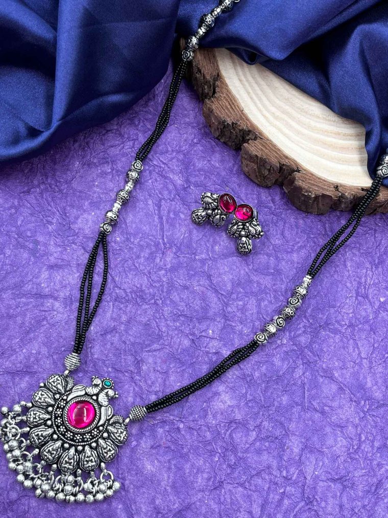Black Beaded Oxidized German Silver Mangalsutra