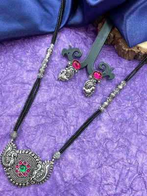 Black Beaded Oxidized Mangalsutra Necklace