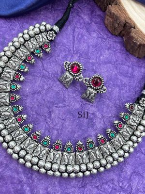 Butterfly Design Oxidised German Silver Necklace Set