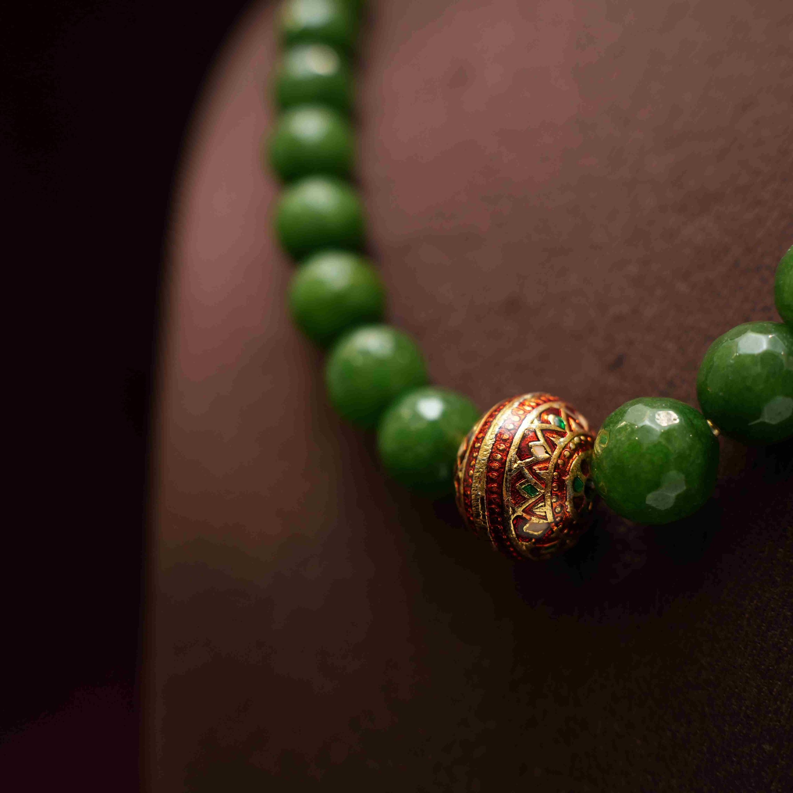 Classic Green Beaded Necklace