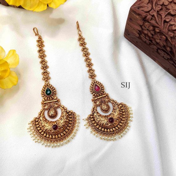 Contemporary Chandbali Design Tikka - South India Jewels