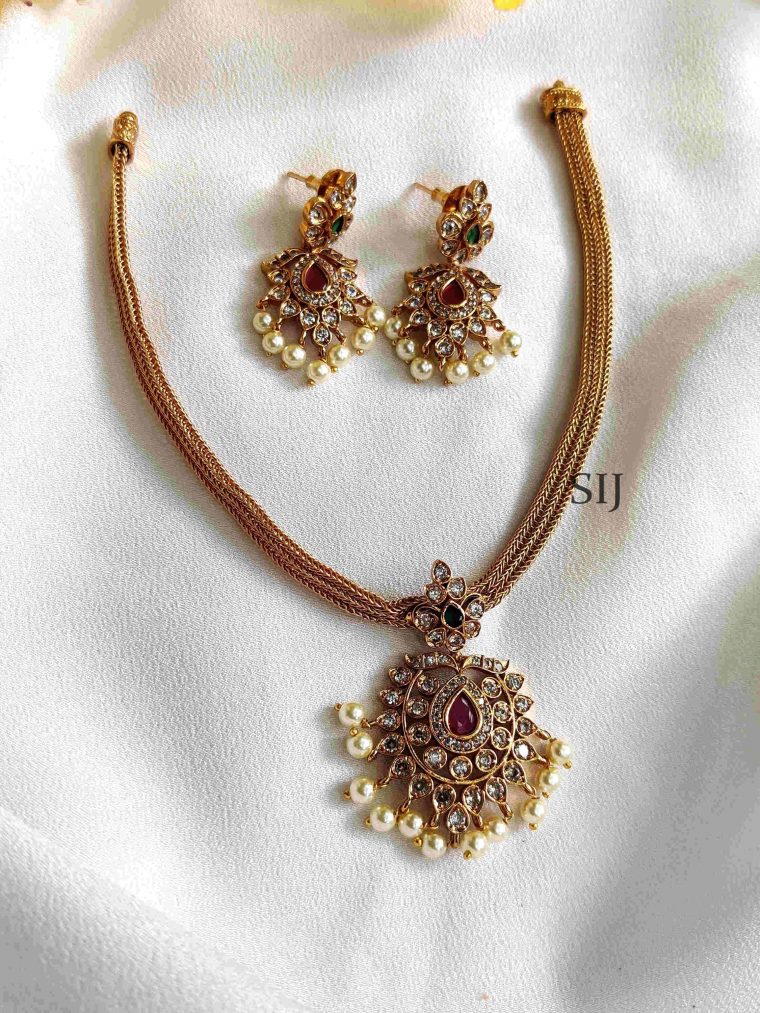 Dazzling Attigai style AD Stone Necklace