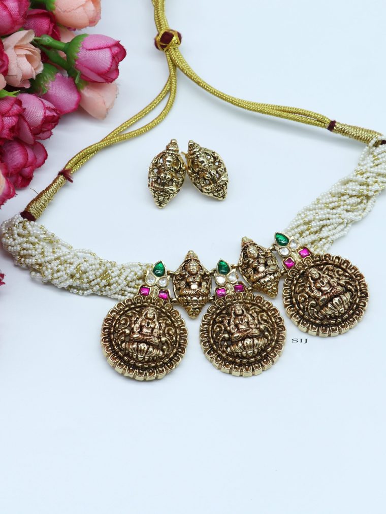 Devika Gold Finish Kundan Stones Necklace