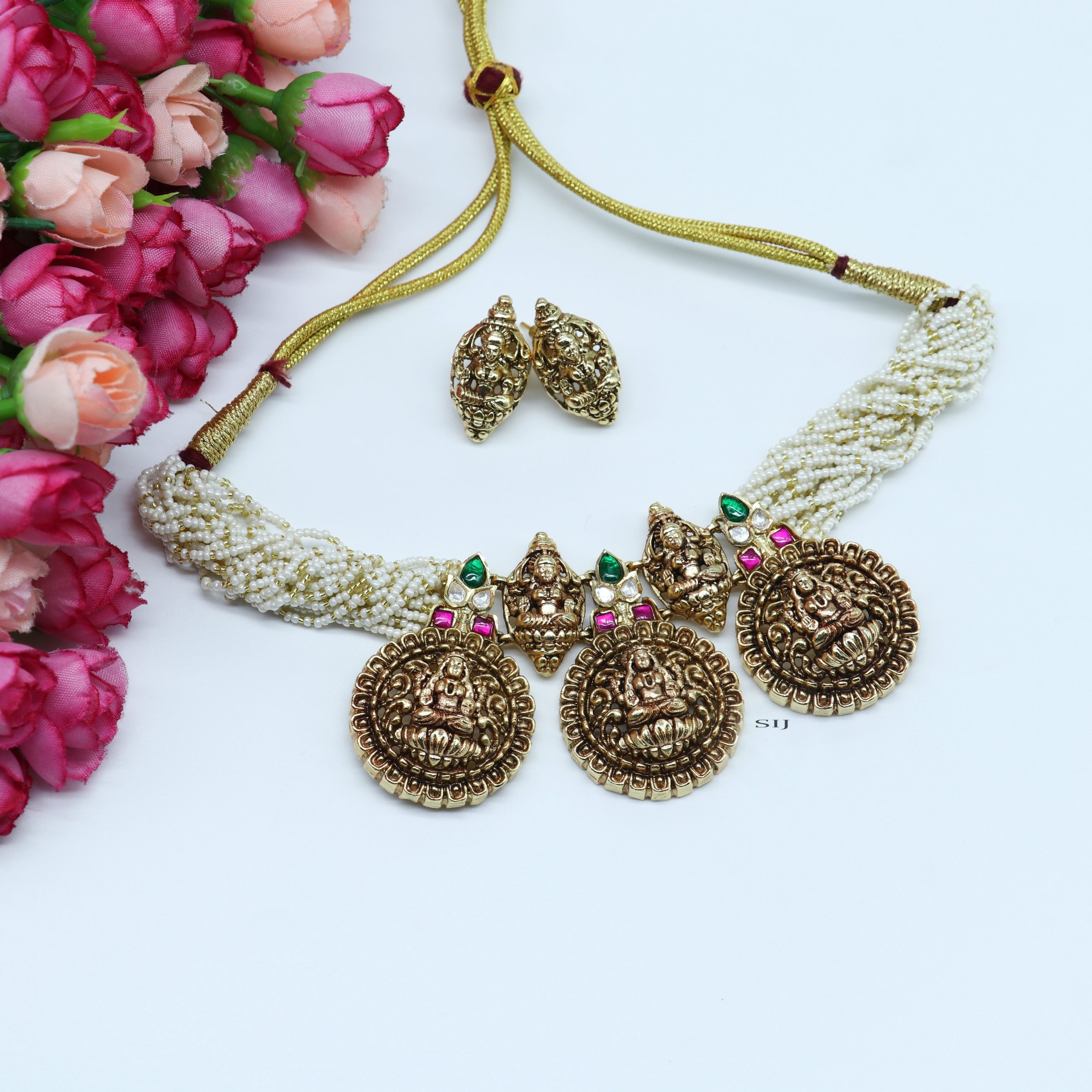 Devika Gold Finish Kundan Stones Necklace