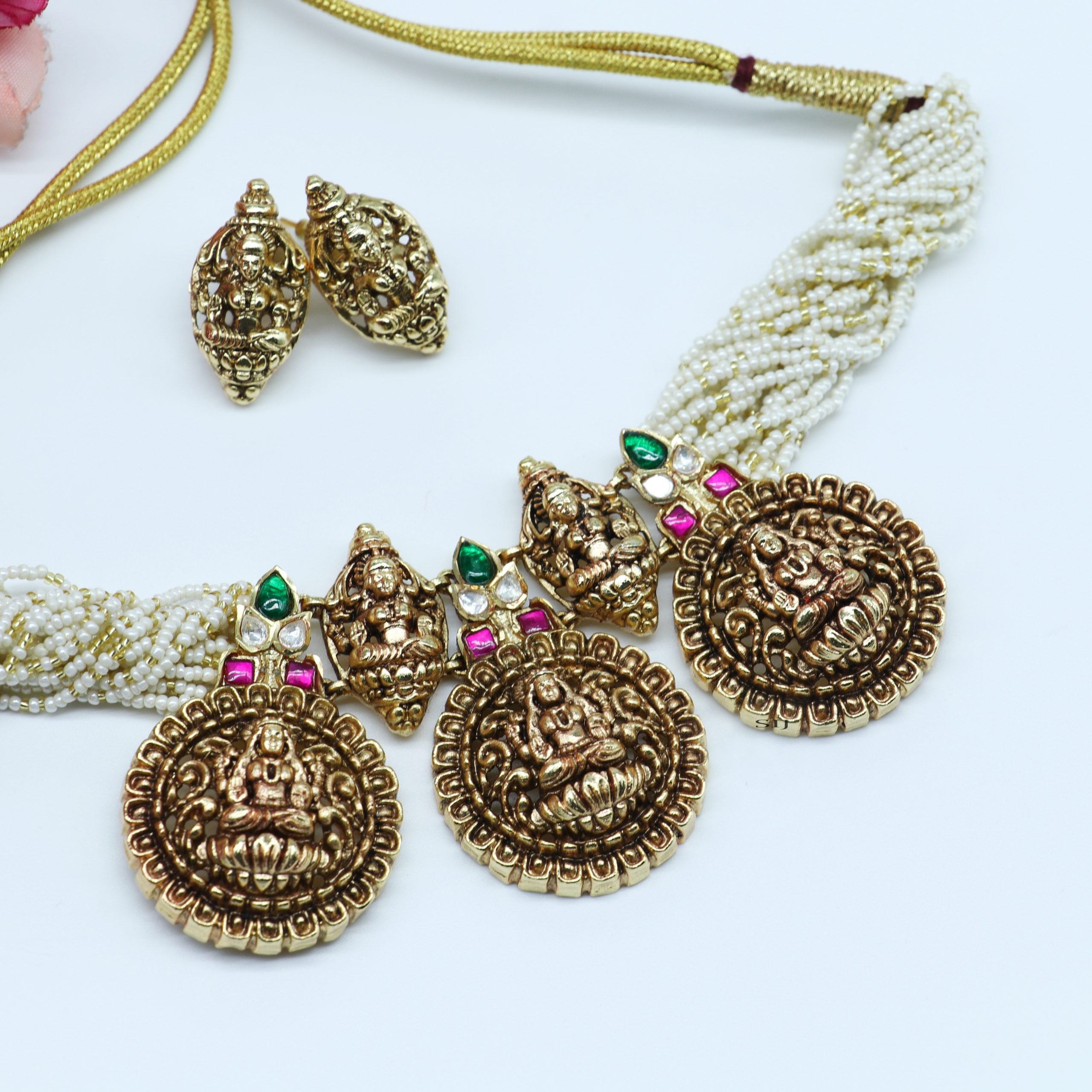 Devika Gold Finish Kundan Stones Necklace