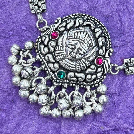 Durga Ghungroo German Silver Necklace Set