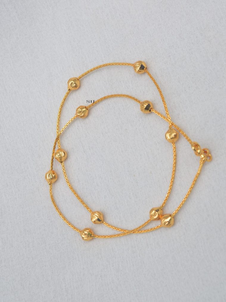 Elegant Gold Polilsh Balls Chain