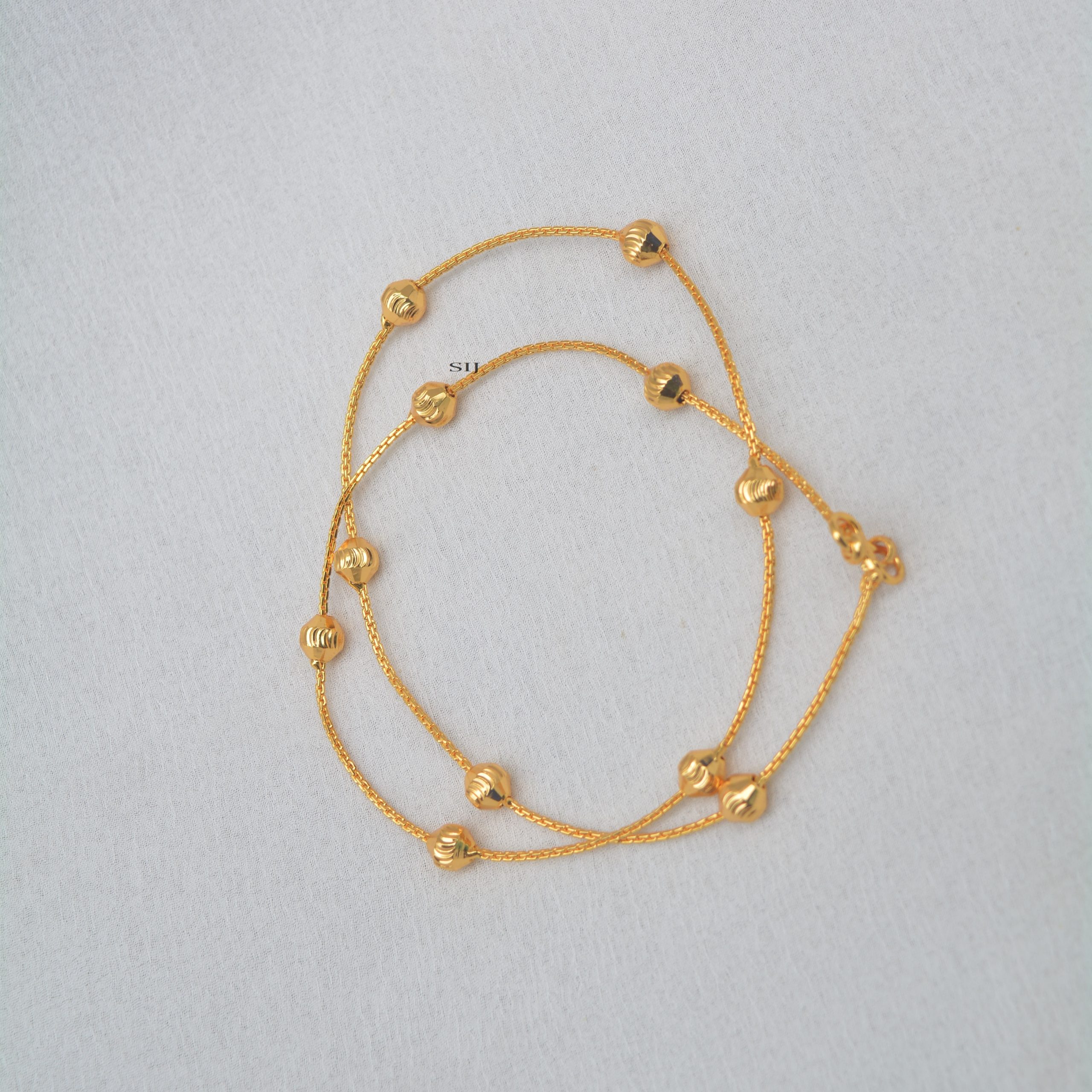 Elegant Gold Polish Balls Chain - South India Jewels