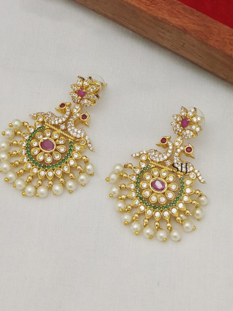 Exquisite CZ Chandbali Earrings