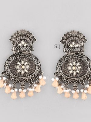 Floral Design Oxidised Earrings