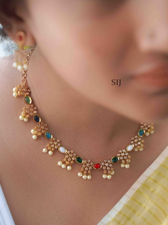 Gorgeous Navaratna Stone Necklace Set