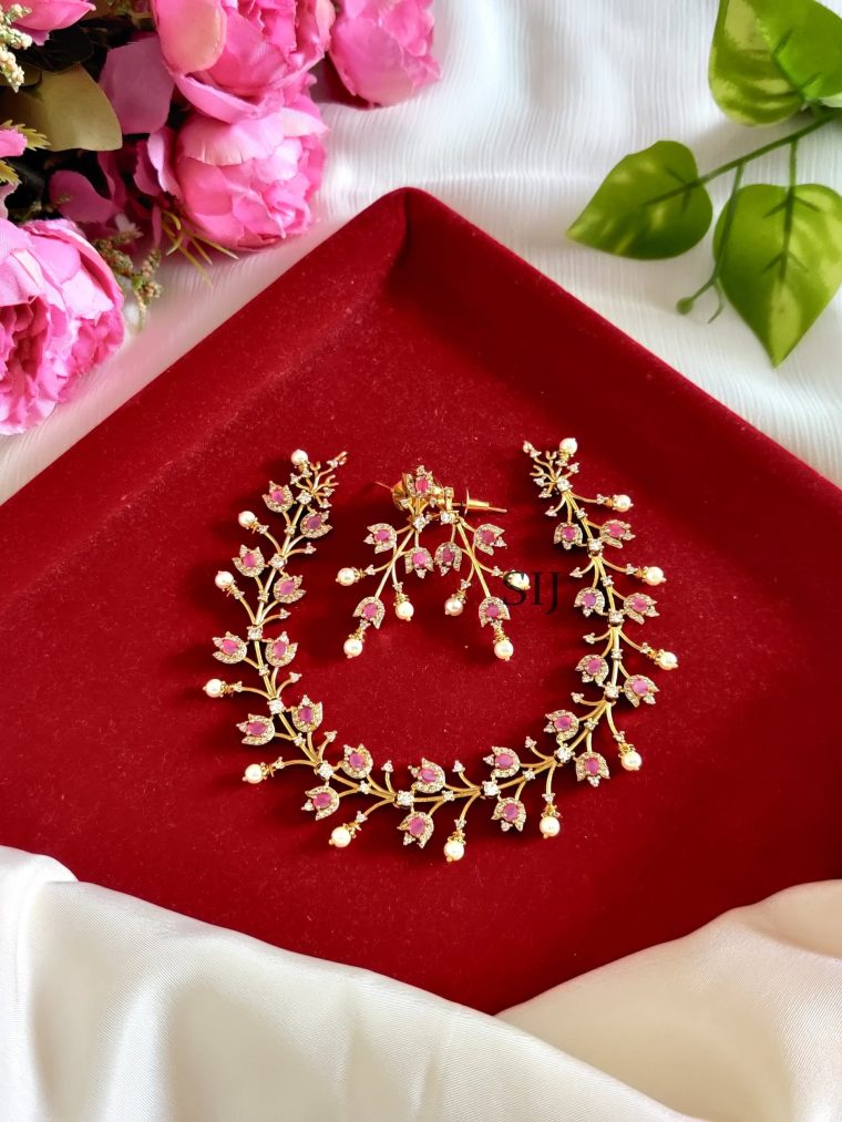 Gorgeous Pink Floral Necklace Set