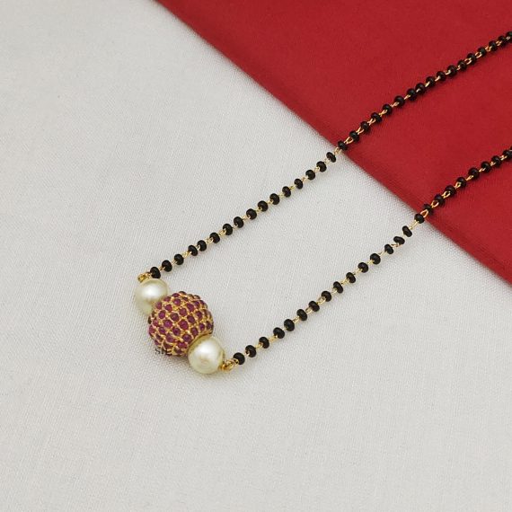 Kemp Stone Ball Crystal Beads Mangalsutra