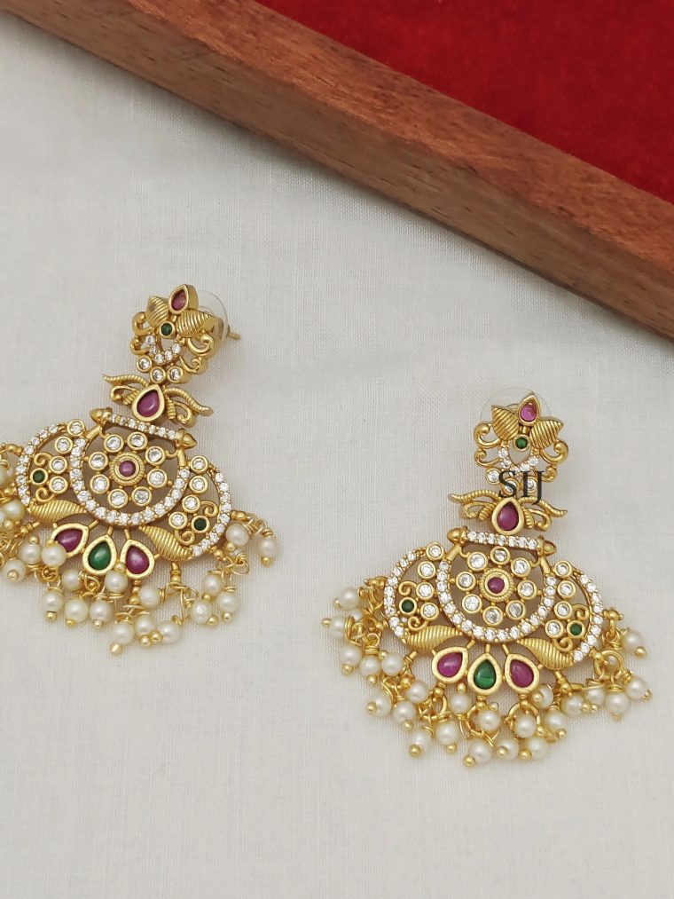 Marvelous CZ Chandbali Earrings