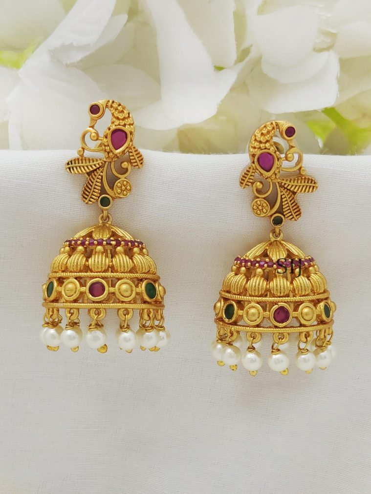 Everlasting Matt Finish Lakshmi Jhumkas