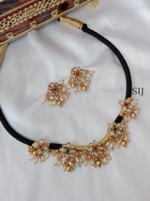 Modern Five Pendants Set in Black Thread