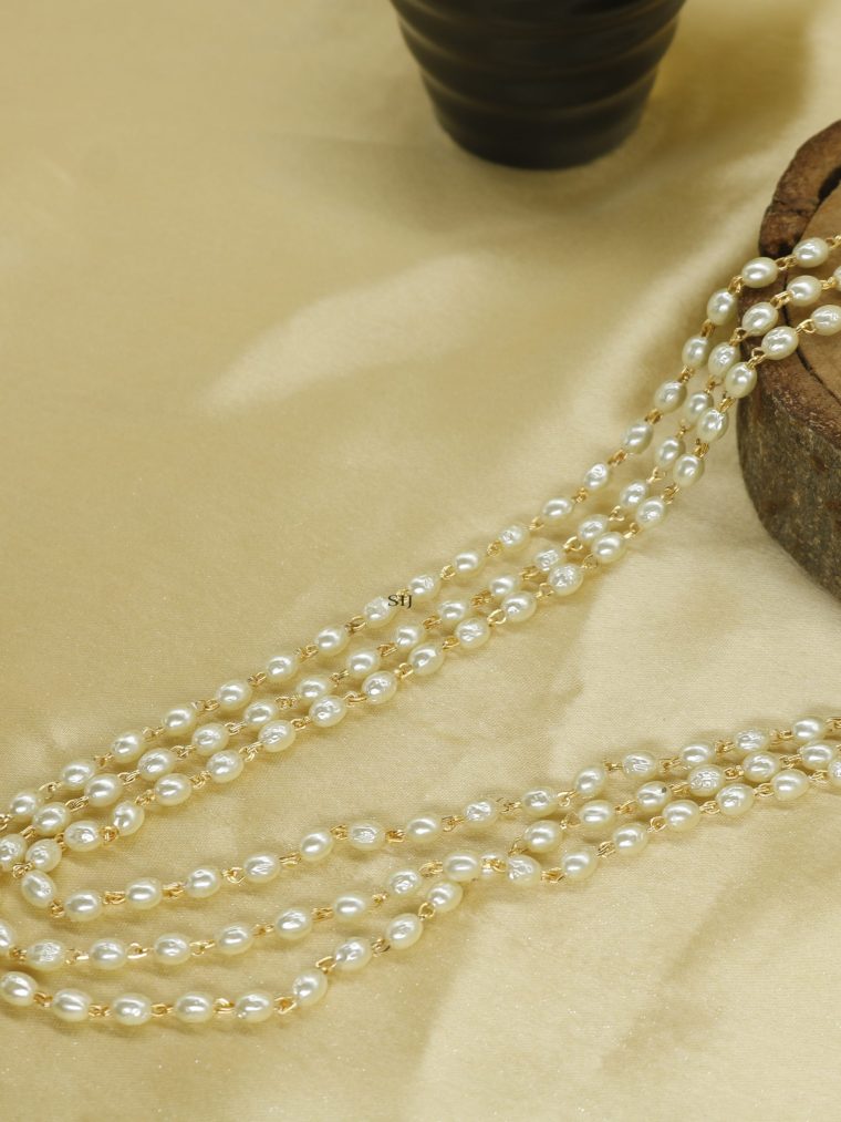 Multilayer Cute Pearl Beaded Mala Necklace