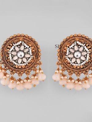 Oxidised Silver Ethnic Drops Earrings