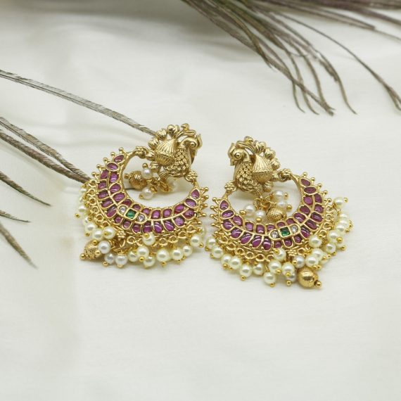 Peacock Design Kemp Pearl Earrings