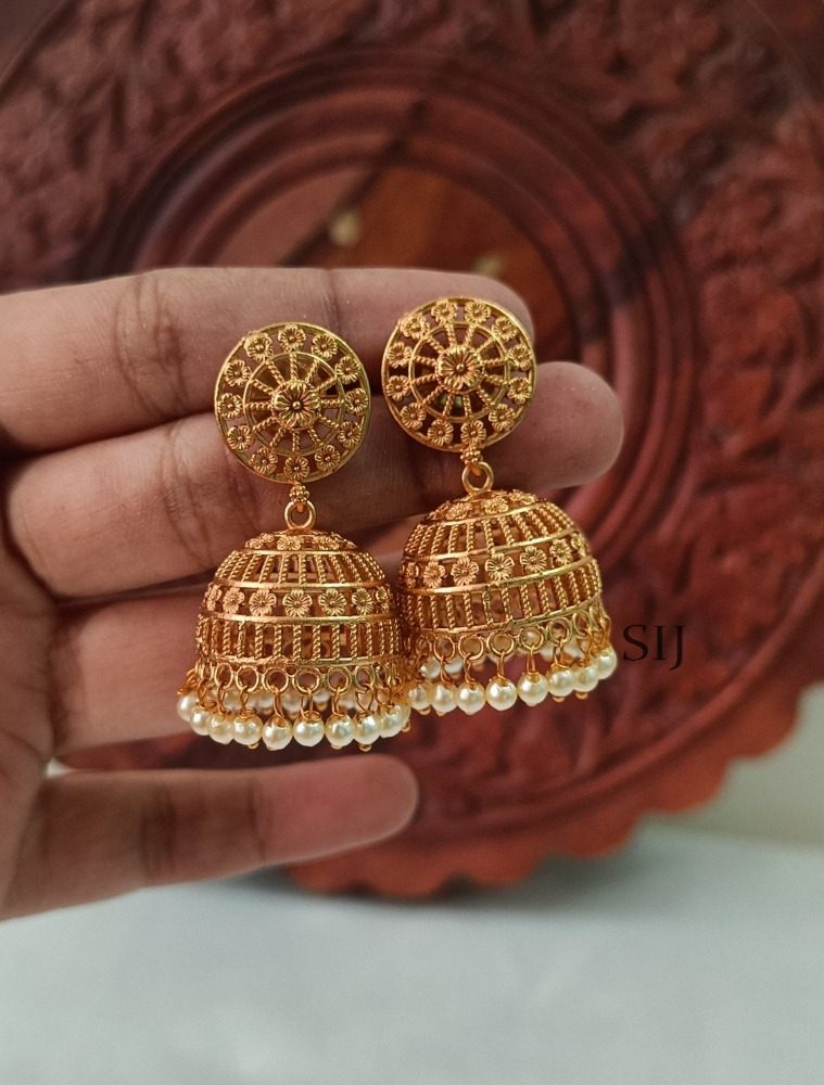 Pretty Gold Plated Jhumkas