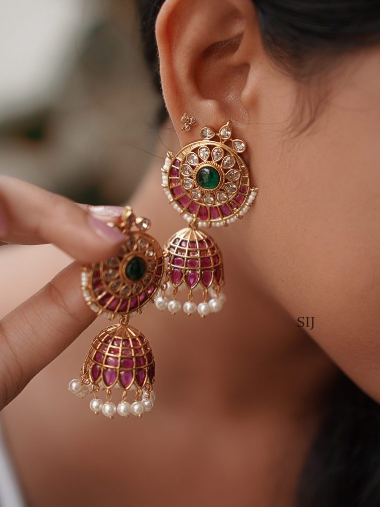 Sparkling Half Moon Jhumkas